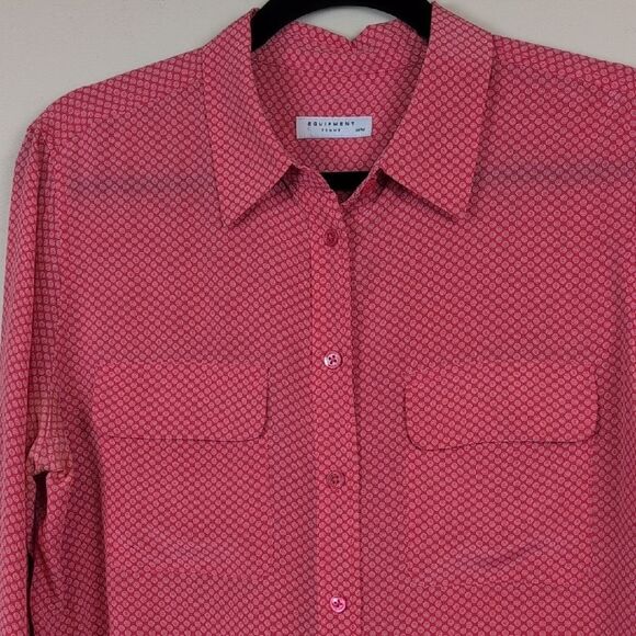 Equipment Femme Button Front Long Sleeve Silk Blouse Top Size M - Picture 8 of 13